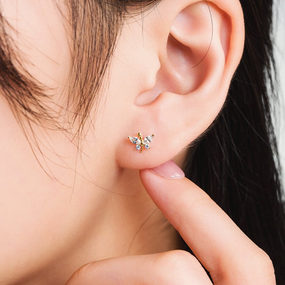 STARLIGHT 14K Gold CZ Earrings