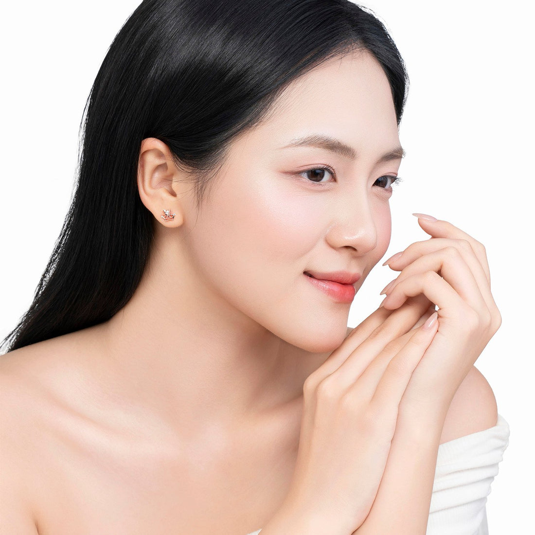 VIELUX QUEEN 14K Gold CZ Solin Earrings