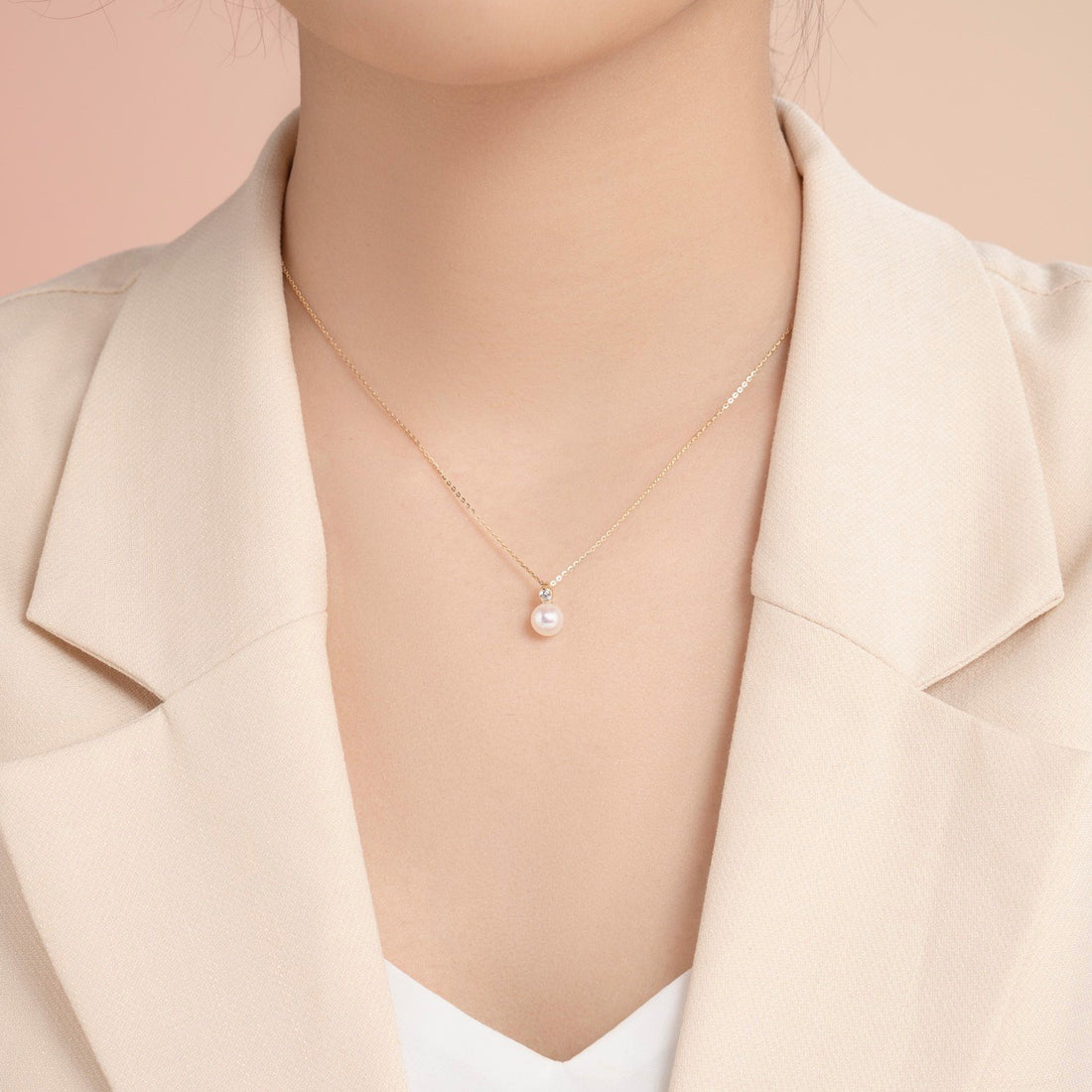 PERLINA 14K Gold Pearl Necklace