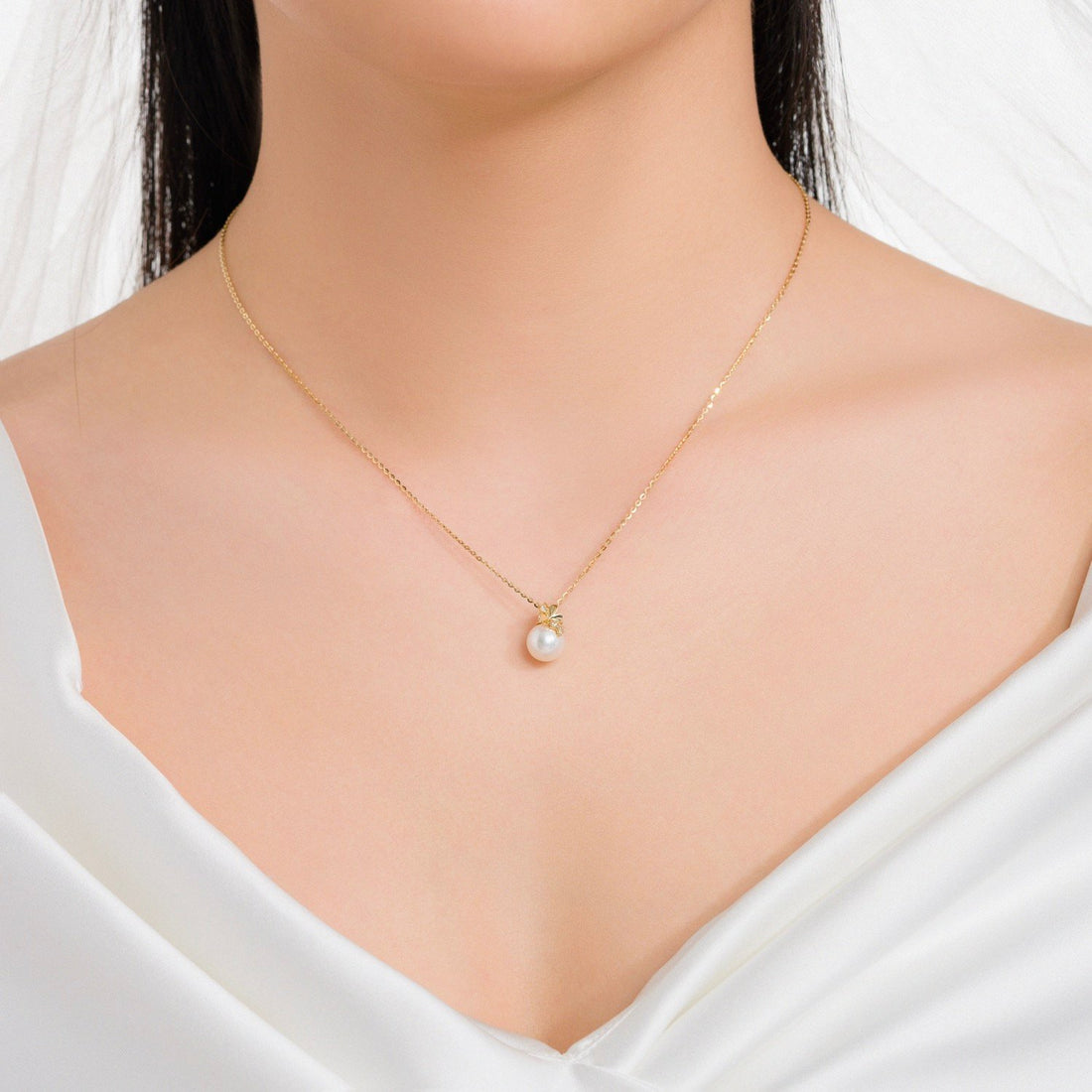 PERLINA 14K Gold Pearl Necklace