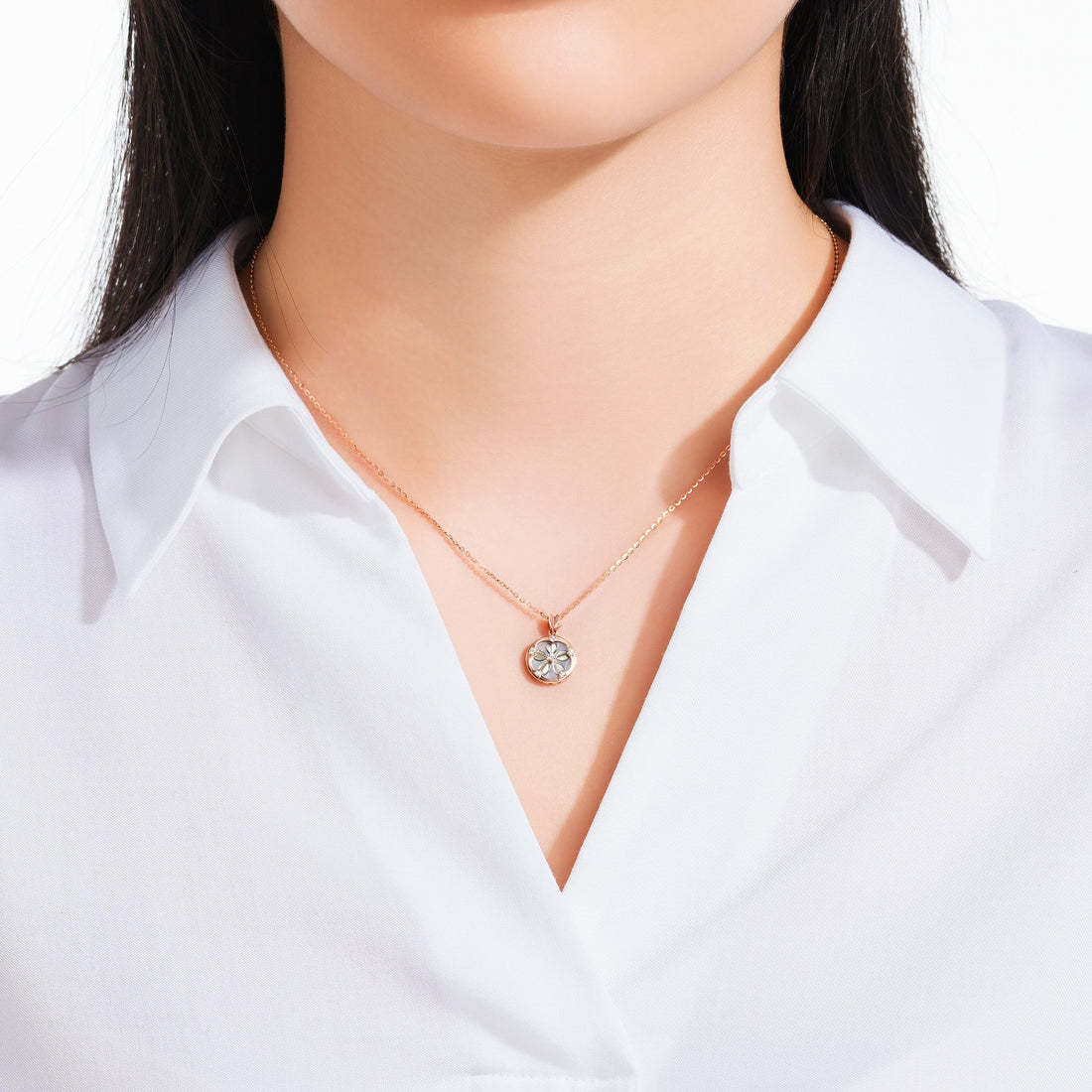 MOONLIGHT 14K Gold Mother Of Pearl Necklace