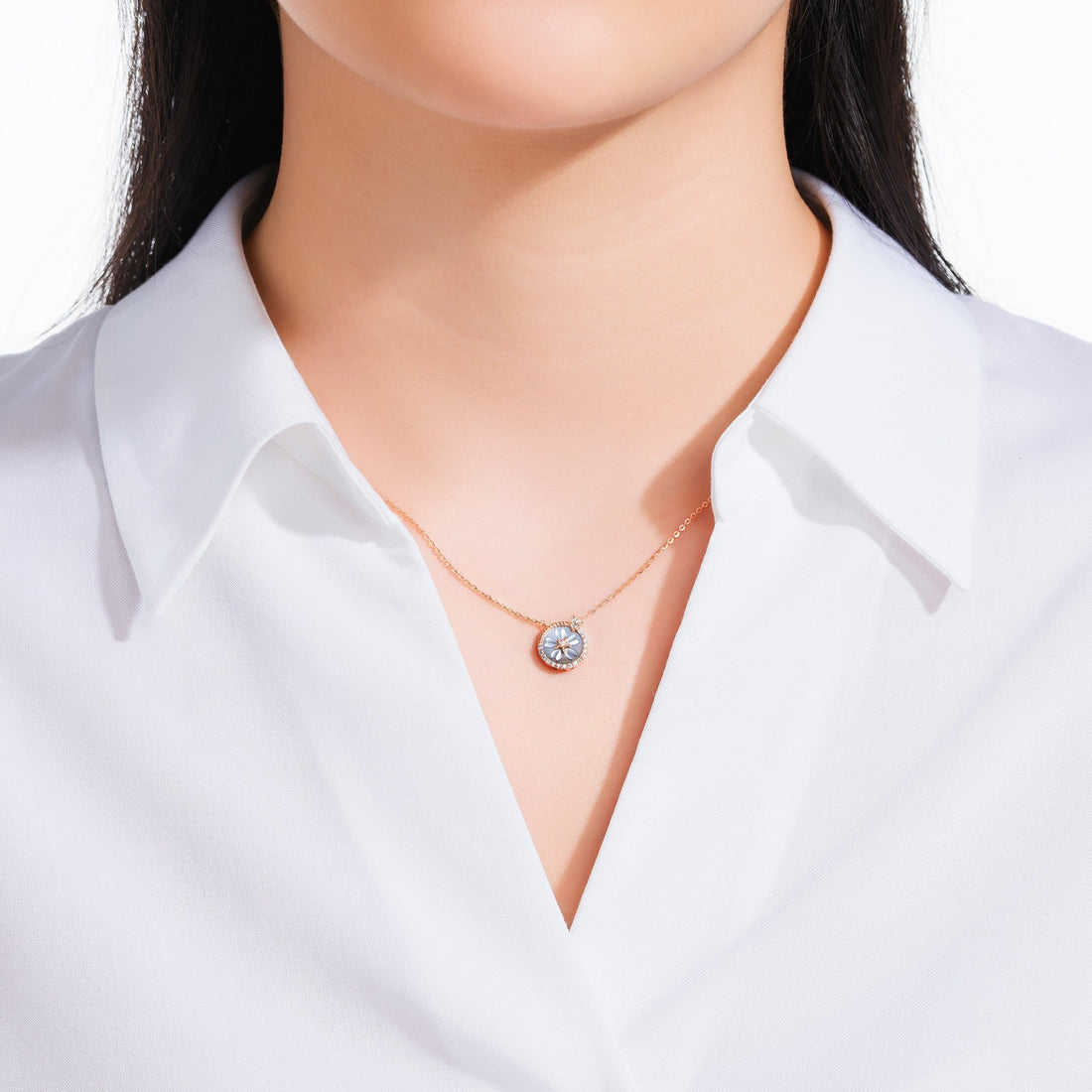 MOONLIGHT 14K Gold Mother Of Pearl Necklace