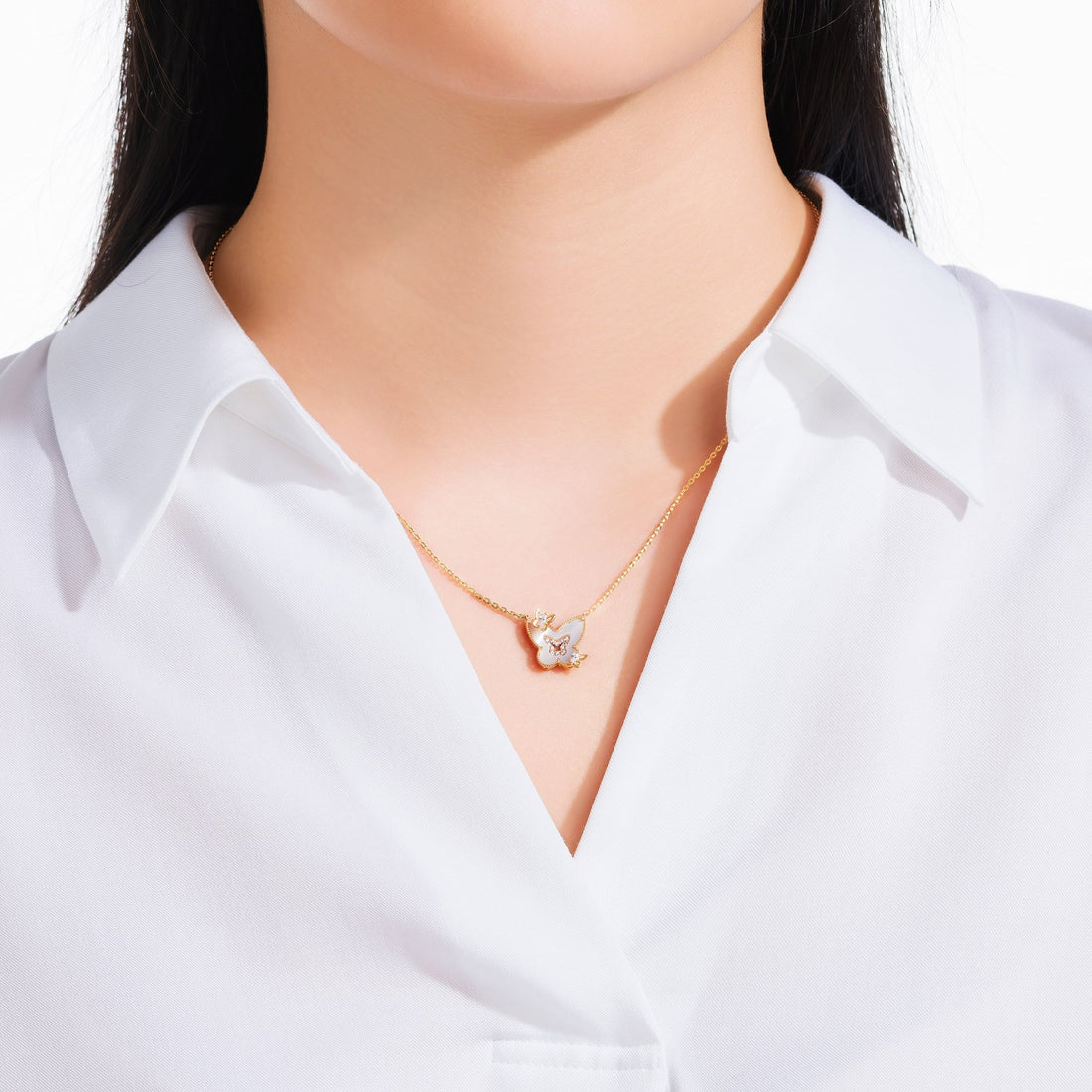 MOONLIGHT 14K Gold Mother Of Pearl Necklace