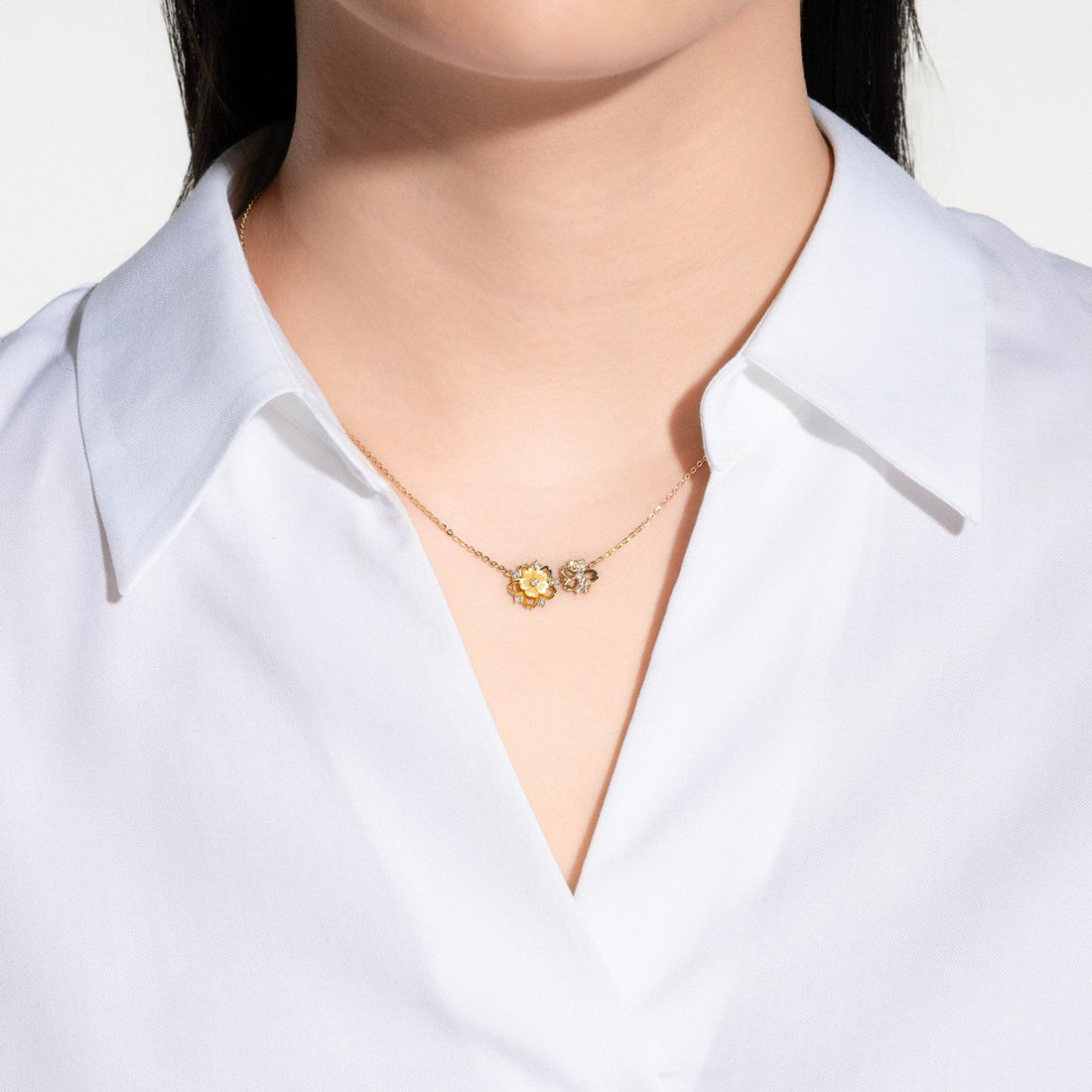 MOONLIGHT 14K Gold Mother Of Pearl Necklace