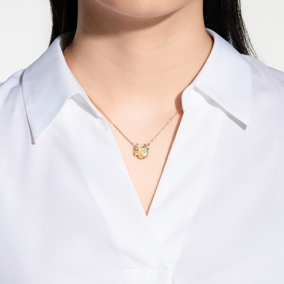 MOONLIGHT 14K Gold Mother Of Pearl Necklace