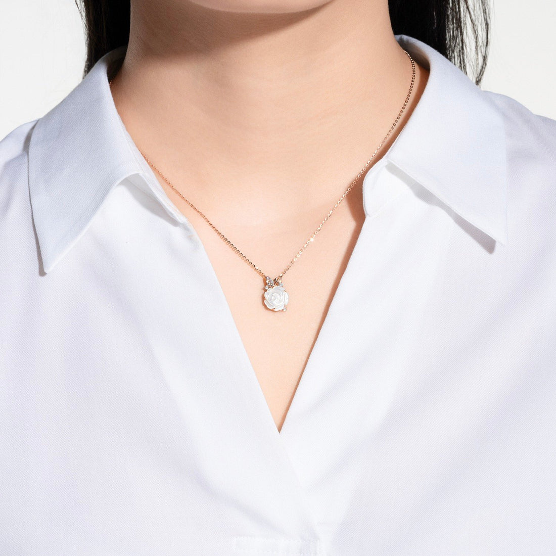 MOONLIGHT 14K Gold Mother Of Pearl Necklace