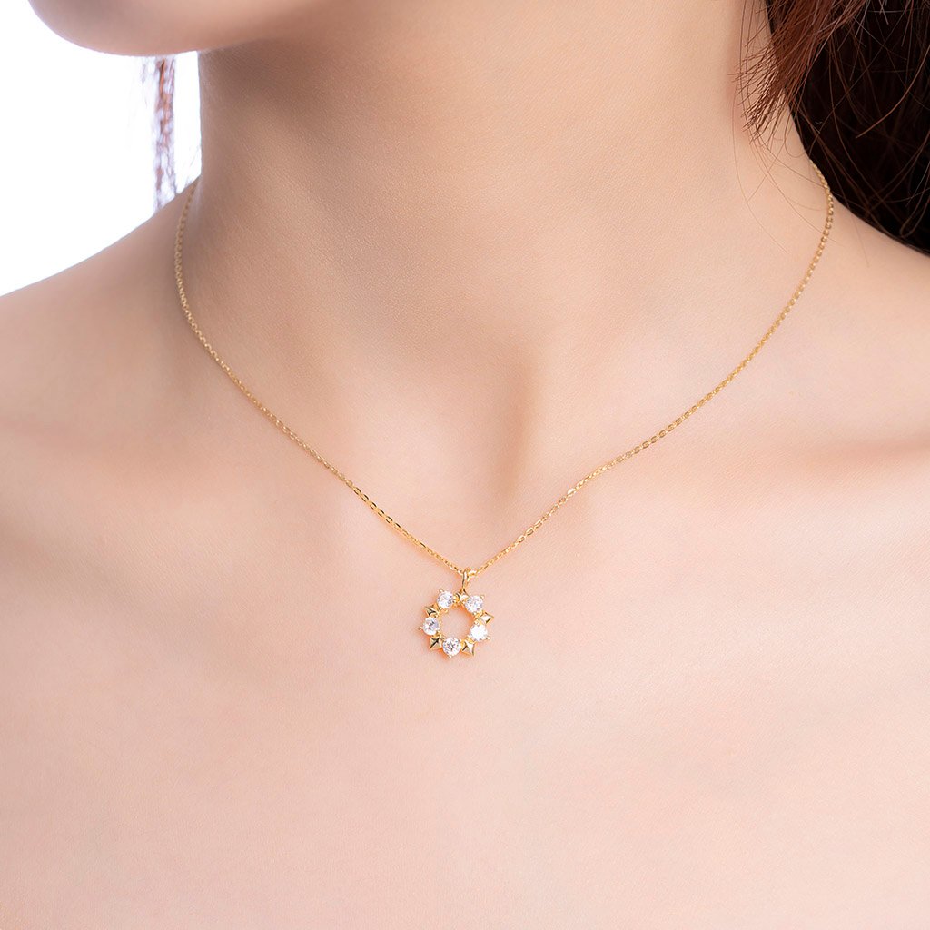 STARLIGHT 14K Gold CZ Necklace