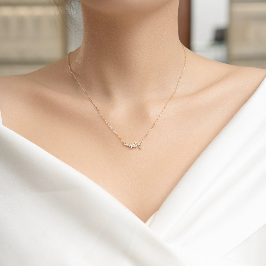 STARLIGHT 14K Gold CZ Necklace