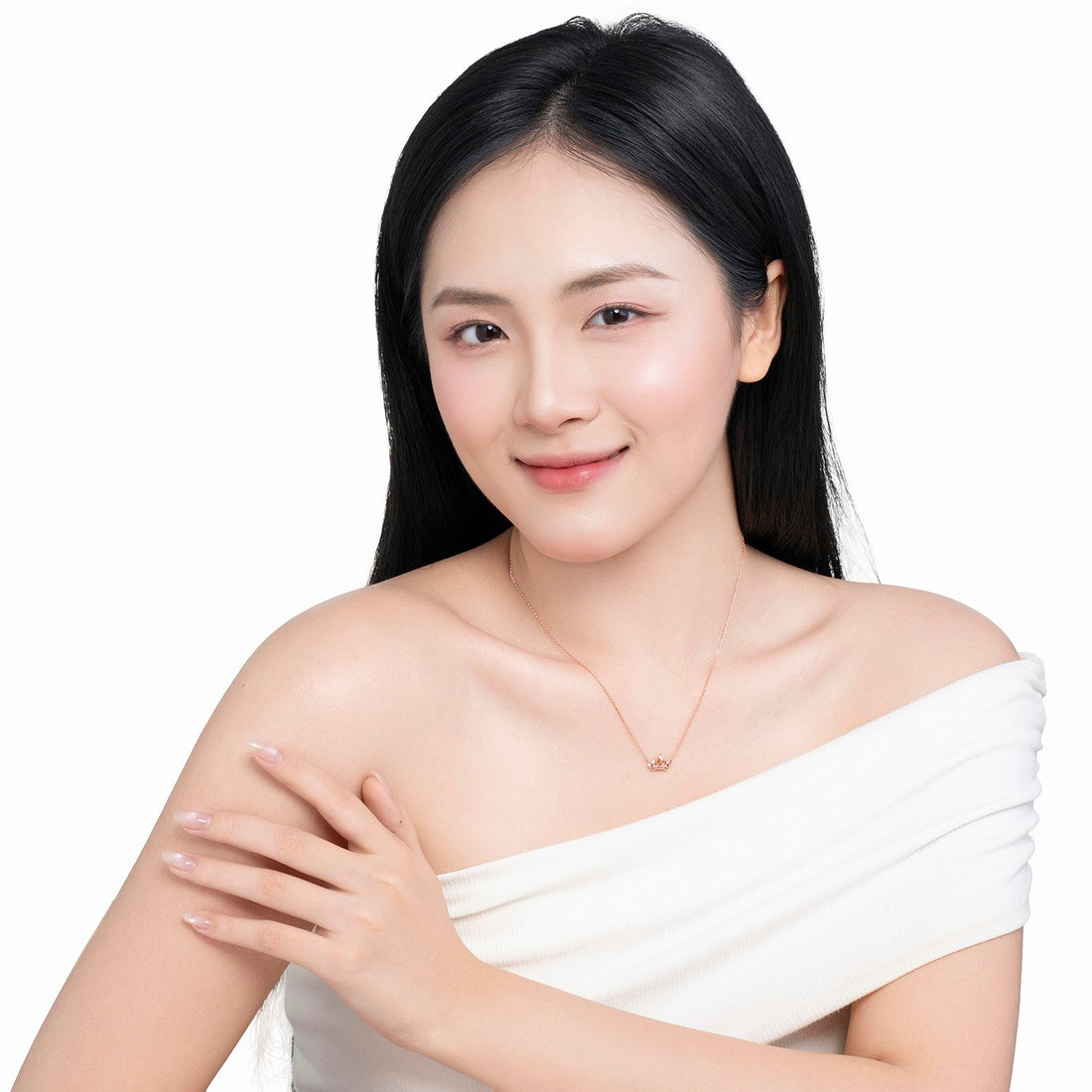 VIELUX QUEEN 14K Gold CZ Hani Necklace