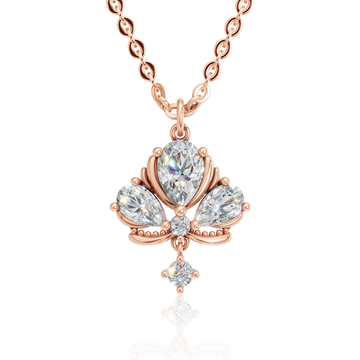 VIELUX QUEEN 14K Gold CZ Ellena Necklace