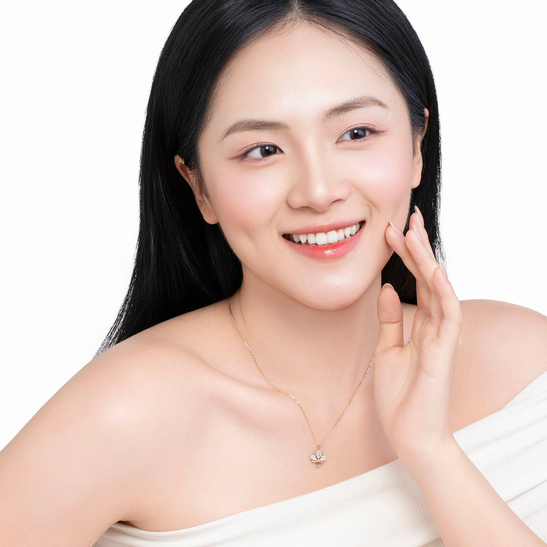 VIELUX QUEEN 14K Gold CZ Ellena Necklace