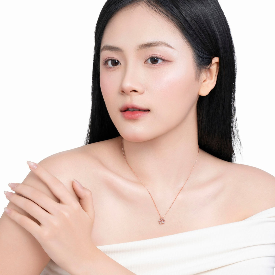 VIELUX QUEEN 14K Gold CZ Elra Necklace