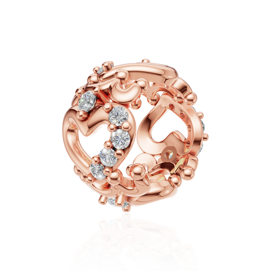 VIELUX QUEEN 14K Gold CZ Suhana Charm