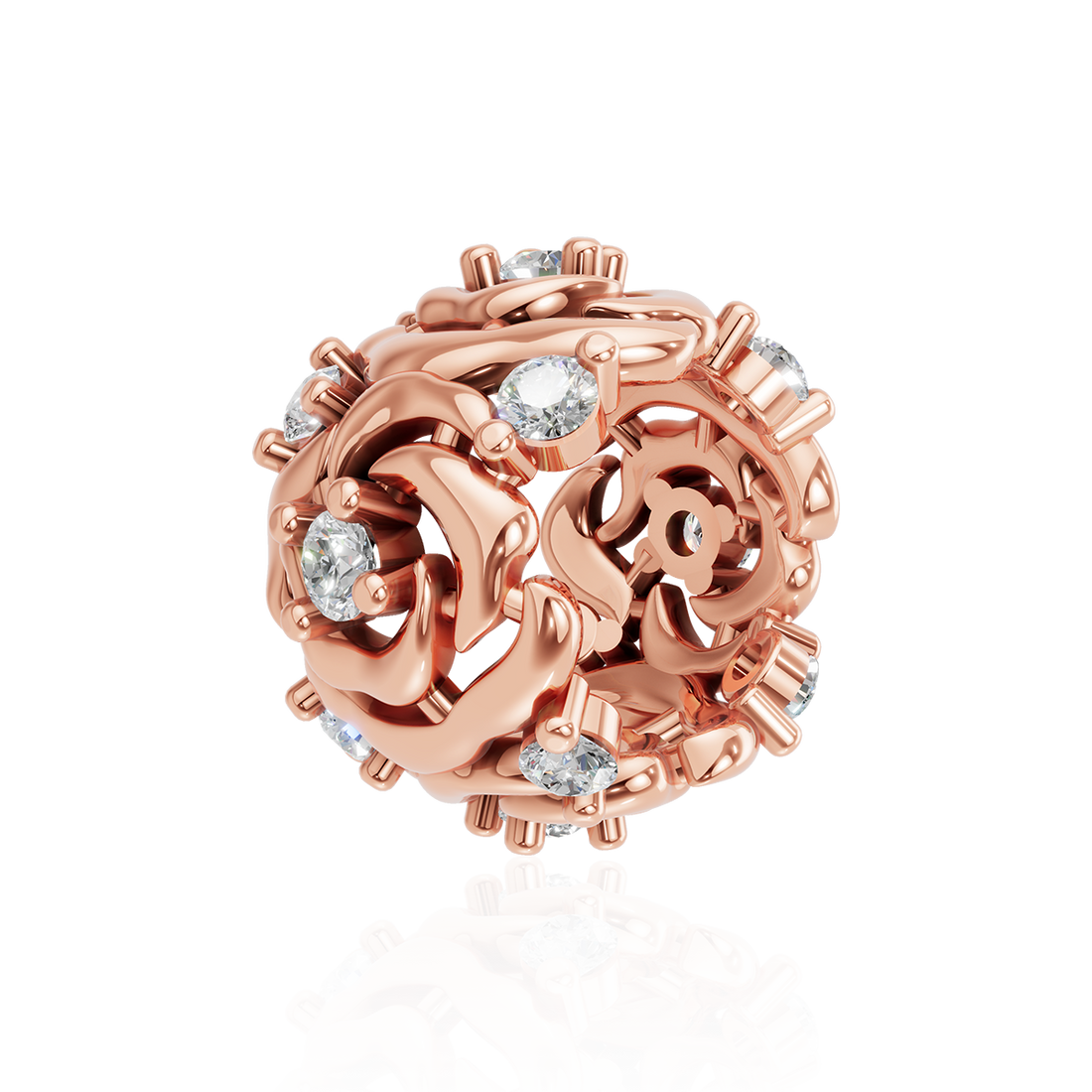 VIELUX QUEEN 14K Gold CZ Yurina Charm