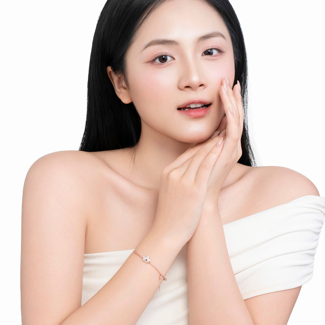 VIELUX QUEEN 14K Gold CZ Lunie Bracelet