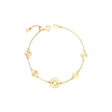 MOONLIGHT 14K Gold Mother Of Pearl Stone Bracelet