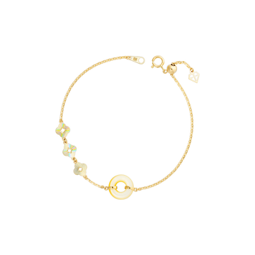 MOONLIGHT 14K Gold Mother Of Pearl Stone Bracelet