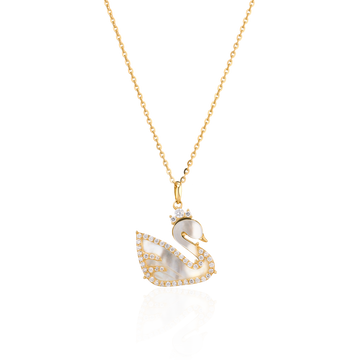 MOONLIGHT 14K Gold Mother Of Pearl Stone Pendant